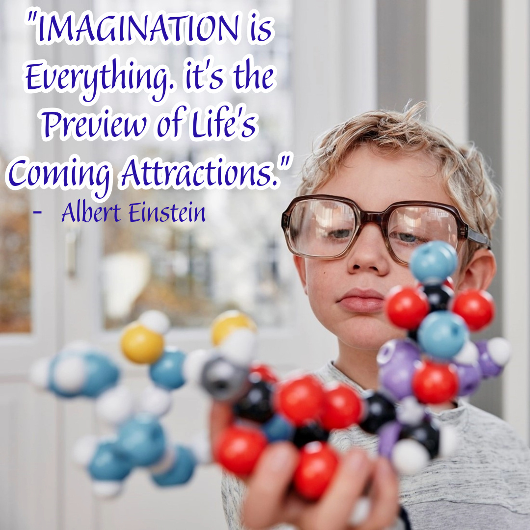 boy_molecular_model-imagination-is-everything-the-preview-of-life-coming-attractions-Albert_Einstein-phrase-1